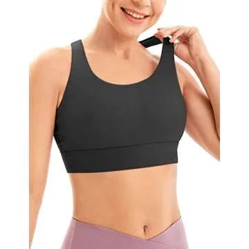 IUGA Sports Bras for Women High Support Large Bust High Impact Womens Sports Bras Strappy Padded Sports Bra Black
