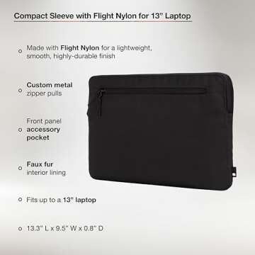 Incase Compact Laptop Sleeve with Flight Nylon MacBook/Laptop/iPad/Tablet Sleeve, and Cover, Lightwe...