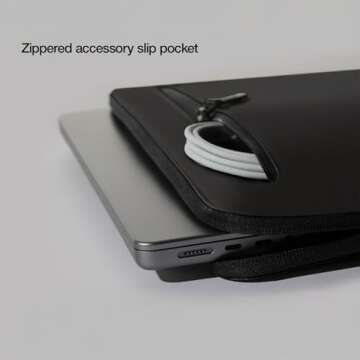 Incase Compact Laptop Sleeve with Flight Nylon MacBook/Laptop/iPad/Tablet Sleeve, and Cover, Lightweight, Weather Resistant, with Slip Pocket for Accessories (Black, 13-Inch)