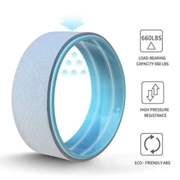 Grneric Yoga Wheel Set 3pack, Back Roller for Muscle Relaxation, Stretching Back Wheel for Pain Relief, Back Pain, Messages, Cracking and Popping, Yoga Circle for Challenging Poses