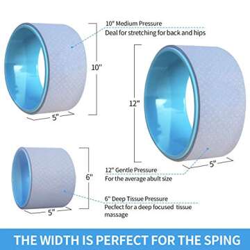 Grneric Yoga Wheel Set 3pack, Back Roller for Muscle Relaxation, Stretching Back Wheel for Pain Relief, Back Pain, Messages, Cracking and Popping, Yoga Circle for Challenging Poses