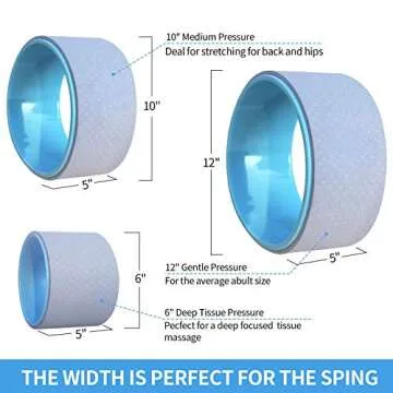 Grneric Yoga Wheel Set 3pack, Back Roller for Muscle Relaxation, Stretching Back Wheel for Pain Relief, Back Pain, Messages, Cracking and Popping, Yoga Circle for Challenging Poses