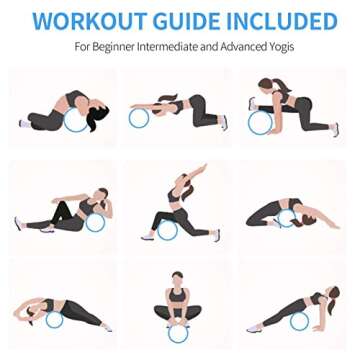 Grneric Yoga Wheel Set 3pack, Back Roller for Muscle Relaxation, Stretching Back Wheel for Pain Relief, Back Pain, Messages, Cracking and Popping, Yoga Circle for Challenging Poses