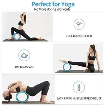 Grneric Yoga Wheel Set 3pack, Back Roller for Muscle Relaxation, Stretching Back Wheel for Pain Relief, Back Pain, Messages, Cracking and Popping, Yoga Circle for Challenging Poses