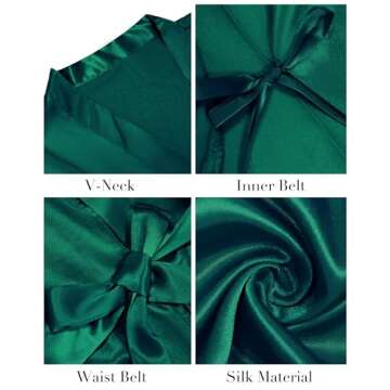 Elegant Vlazom Satin Silk Kimono Robe for Brides & More