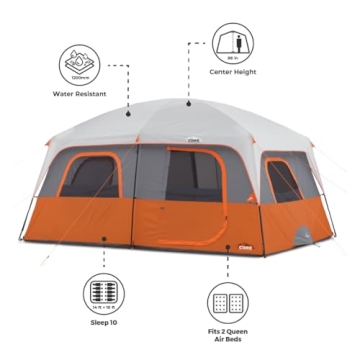 CORE 10 Person Camping Tent | Spacious Family Tent