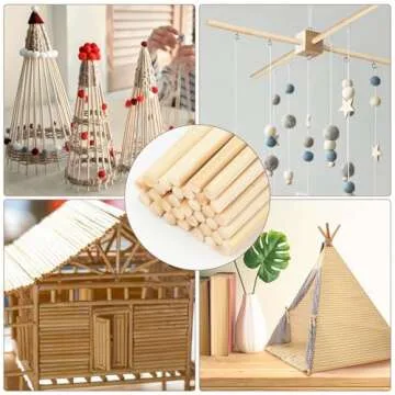 Quality 60Pcs Wooden Dowel Rods for Arts and Crafts