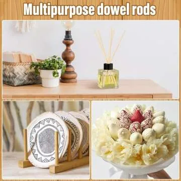 Quality 60Pcs Wooden Dowel Rods for Arts and Crafts