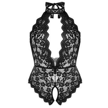 Avidlove Plus Size Lingerie for Women Lace Bodysuit Deep V Teddy Babydoll Nightgown 16-24 Plus (14 P...