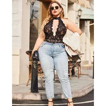 Avidlove Plus Size Lace Bodysuit for Women