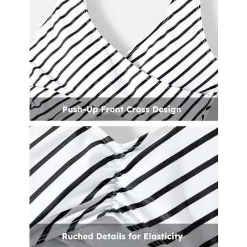 PATPAT Family Matching Swimsuits Couples Cutout One Piece Spliced Striped Lines Print Monokinis Quick Dry Beach Wear High Waist Bathing Suits for Women XL Turquoise Green