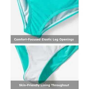 PATPAT Family Matching Swimsuits Couples Cutout One Piece Spliced Striped Lines Print Monokinis Quick Dry Beach Wear High Waist Bathing Suits for Women XL Turquoise Green