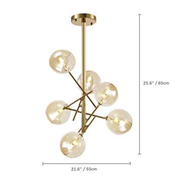 Dellemade Modern 6-Light Sputnik Chandelier in Gold