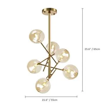 Dellemade Modern 6-Light Sputnik Chandelier in Gold