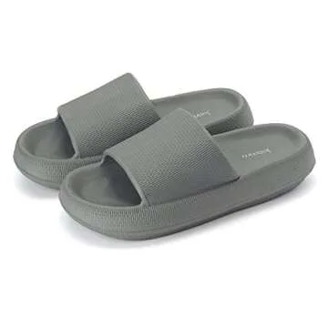 Joomra Unisex Pillow Shower Slides Slippers for Women Mens Foam Cushion AntiSlip Female House Pool B...