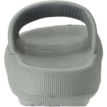 Joomra Unisex Pillow Shower Slides Slippers for Women Mens Foam Cushion AntiSlip Female House Pool Beach Spa Home Garden Sandals for Ladies Male Sandles Grey 48-49