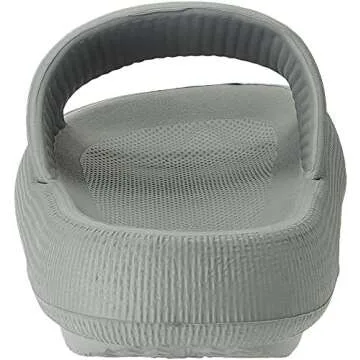 Joomra Unisex Pillow Shower Slides Slippers for Women Mens Foam Cushion AntiSlip Female House Pool Beach Spa Home Garden Sandals for Ladies Male Sandles Grey 48-49