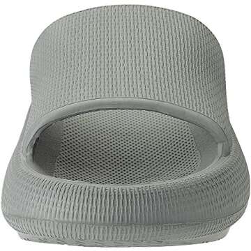 Joomra Unisex Pillow Shower Slides Slippers for Women Mens Foam Cushion AntiSlip Female House Pool Beach Spa Home Garden Sandals for Ladies Male Sandles Grey 48-49