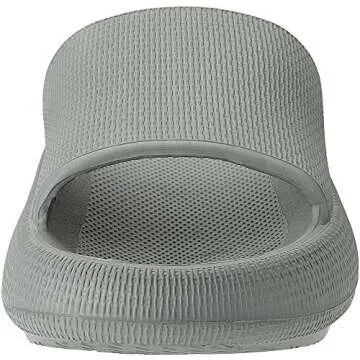 Joomra Unisex Pillow Shower Slides Slippers for Women Mens Foam Cushion AntiSlip Female House Pool Beach Spa Home Garden Sandals for Ladies Male Sandles Grey 48-49
