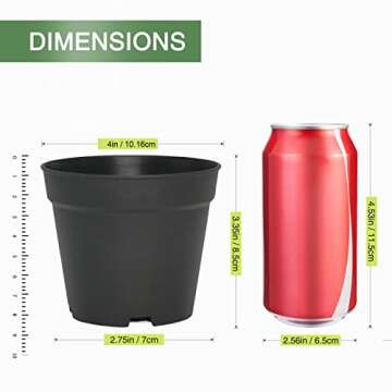 Olisx 24 Pcs 4 Inch Plant Pots with Drainage Holes and Saucers for Indoor Plants, Plastic Small Flow...