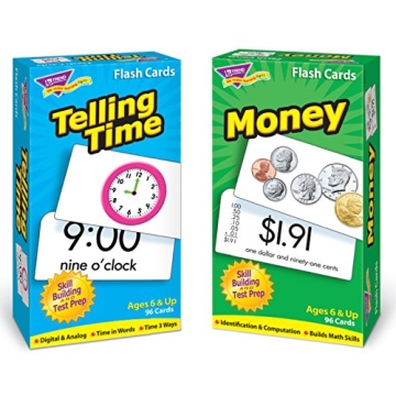 TREND Time and Money Learning Flash Cards for Kids