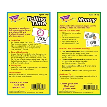 TREND Time and Money Learning Flash Cards for Kids