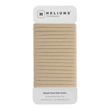 Heliums Seamless Hair Ties - Sandy Blonde - Skinny 6mm No Damage Ponytail Holders, 1.75 Inch, Medium...