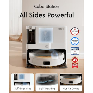Yeedi Cube Robot Vacuum and Mop with Self-Emptying Feature
