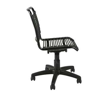 Euro Style Bungie Low Back Adjustable Office Chair, Black Bungies with Graphite Black Frame