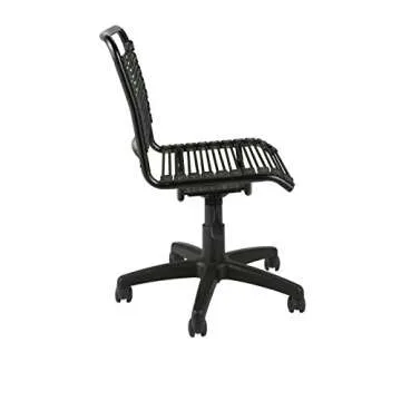 Euro Style Bungie Low Back Adjustable Office Chair, Black Bungies with Graphite Black Frame