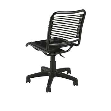 Euro Style Bungie Low Back Adjustable Office Chair, Black Bungies with Graphite Black Frame