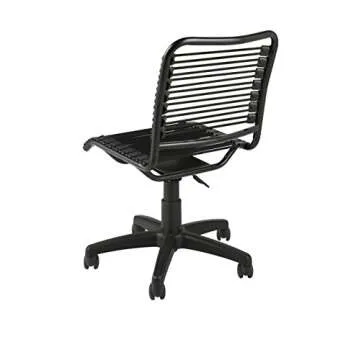 Euro Style Bungie Low Back Adjustable Office Chair, Black Bungies with Graphite Black Frame