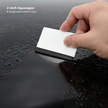 EHDIS Small Rubber Squeegee 3" Block Squeegee for Car Window Windshield,Film,Stickers,Decals and Vinyl Applicator,Kitchens, Glass, Shower,Counter Cleaning Tool, Pack of 2-White