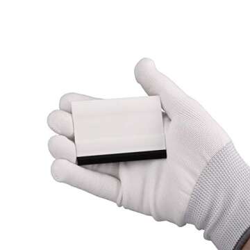 EHDIS Small Rubber Squeegee 3" Block Squeegee for Car Window Windshield,Film,Stickers,Decals and Vinyl Applicator,Kitchens, Glass, Shower,Counter Cleaning Tool, Pack of 2-White