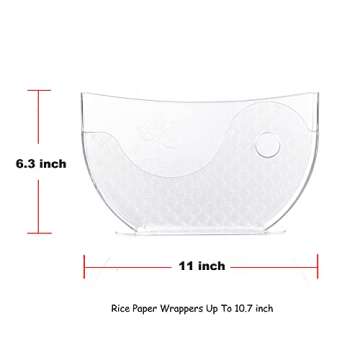 ARGCONNER Summer Roll Water Bowl, Rice Paper Wrappers for Spring Rolls, Holder for Rice Papers Spring Roll Water Bowl (Rice Paper Not Included)