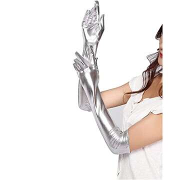 Achsoo Women's Faux Leather Long Gloves for Elegant Fashion