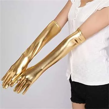Achsoo Women's Faux Leather Long Gloves for Elegant Fashion