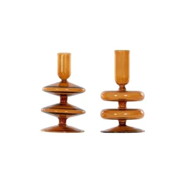 Saffron Candle Holder Stacked for Elegant Fall Ambiance