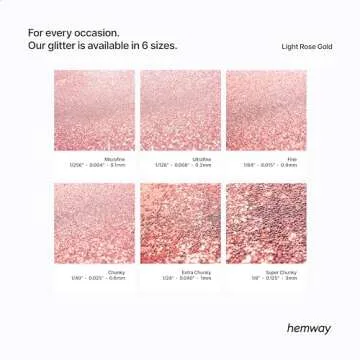 Hemway Craft Glitter 100g / 3.5oz Glitter Flakes for Arts Crafts Tumblers Resin Epoxy Scrapbook Glass Schools Paper Halloween Decorations - Fine (1/64" 0.015" 0.4mm) - Light Rose Gold