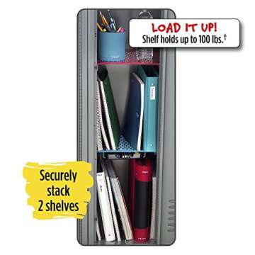Extra Tall Locker Shelf Holds 100 lbs Fits 12 inch Lockers