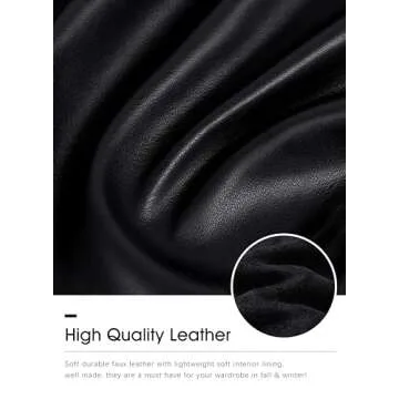 SANTINY Women's Faux Leather Pants High Waisted Straight Leg Cropped Ankle Trousers Vegan Matte Pleather Pants for Women Full Length(Black_M)