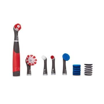 Rubbermaid Reveal Power Scrubber 18-Piece Kit, Cordless Electric Battery Powered Scrub Brush, Water Resistant, for Home/Kitchen/Bathroom/Grout/Tile/Shower/Tub