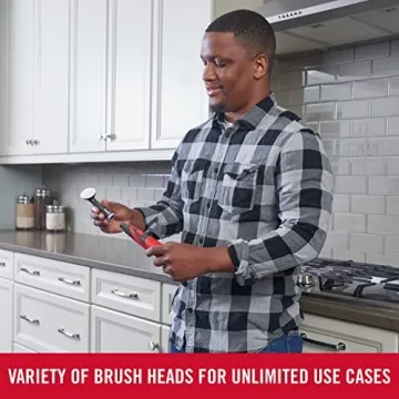 Rubbermaid Reveal Power Scrubber 18-Piece Kit, Cordless Electric Battery Powered Scrub Brush, Water Resistant, for Home/Kitchen/Bathroom/Grout/Tile/Shower/Tub