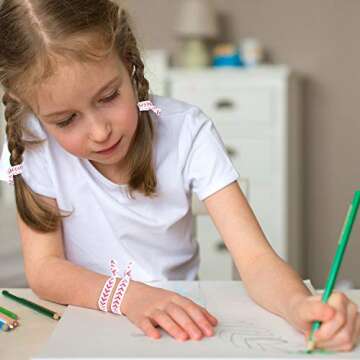 Baseball Hair Ties Set - 12 No Crease Hair Elastics