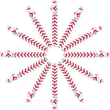 Baseball Hair Ties Set - 12 No Crease Hair Elastics