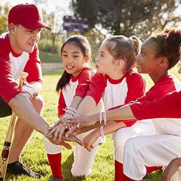 Baseball Hair Ties Set - 12 No Crease Hair Elastics