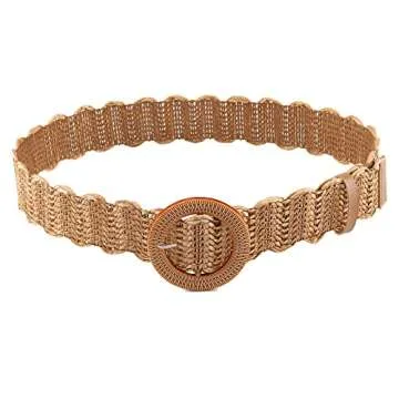 Stylish Ayliss Straw Woven Elastic Waist Belt for Women