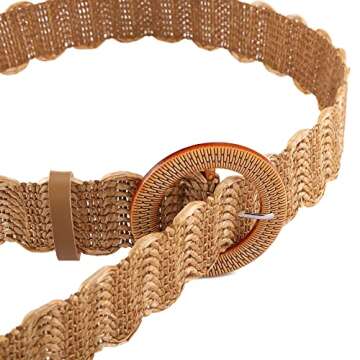 Stylish Ayliss Straw Woven Elastic Waist Belt for Women