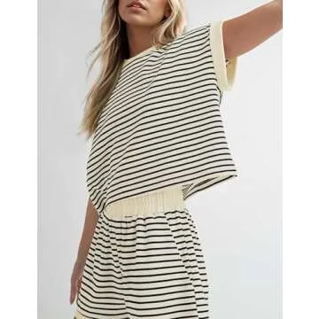 MISSACTIVER Women's Striped Lounge Set - Stylish Summer Comfort