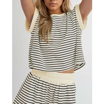 MISSACTIVER Women's Striped Lounge Set - Stylish Summer Comfort
